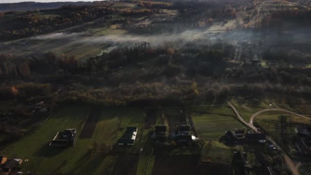 Captura Aérea Drones Increíble Paisaje Pacífico Épico Campos Agrícolas Niebla — Vídeos de Stock