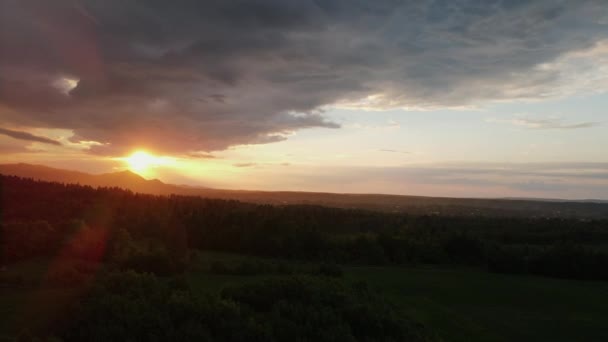 Inspiring Astonishing Natural Wonder Aerial Shot Drone View Countryside Sunset — Stock Video