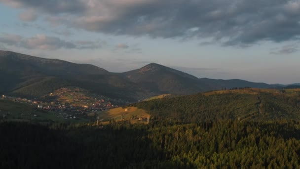 Vista Aérea Del Paisaje Del Panorama Del Campo Día Soleado — Vídeos de Stock