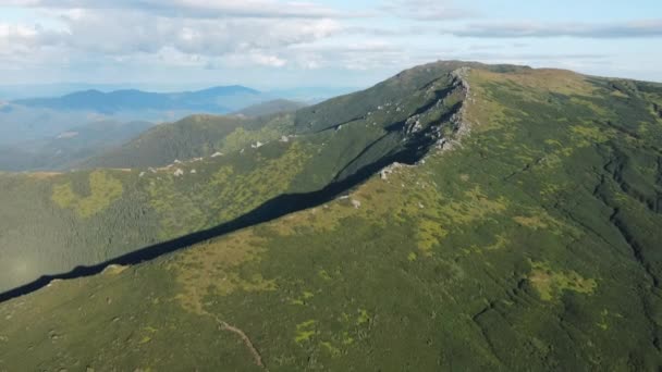 Incroyablement Belle Photo Drone Sommets Montagne Calmes Avec Une Forêt — Video