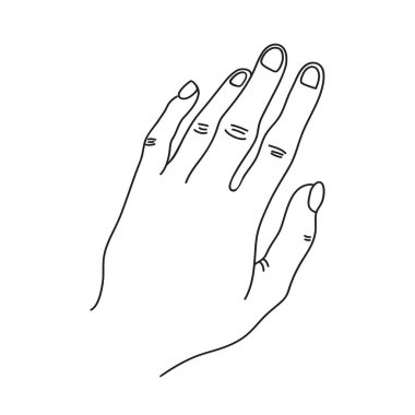 El çizgisi, el çizimi, beyaz arka plandaki çizgilerden yapılmış.