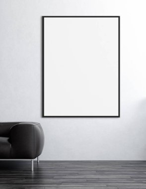 Büyük lüks, modern, parlak iç mekanlar. Oturma odası tasviri. 3D görüntüleme.