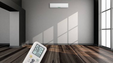 Büyük lüks, modern, parlak iç mekanlar. Oturma odası tasviri. 3D görüntüleme.