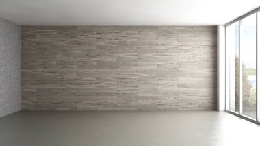 Büyük lüks, modern, parlak iç mekanlar. Oturma odası tasviri. 3D görüntüleme.