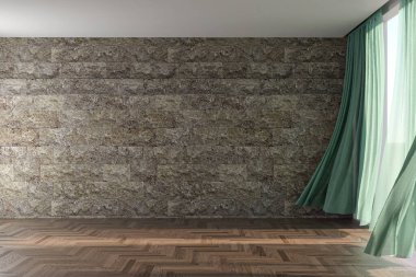 Büyük lüks, modern, parlak iç mekanlar. Oturma odası tasviri. 3D görüntüleme.