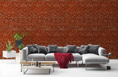 3D tasviri, büyük lüks, modern, parlak iç mekânlar sunuyor. Oturma odasındaki model bilgisayar dijital olarak üretiliyor.