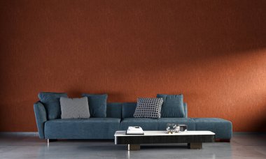 3D tasviri, büyük lüks, modern, parlak iç mekânlar sunuyor. Oturma odasındaki model bilgisayarlar dijital olarak oluşturuluyor.