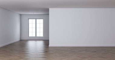 3D tasviri, büyük lüks, modern, parlak iç mekânlar sunuyor. Oturma odasındaki model bilgisayarlar dijital olarak oluşturuluyor.