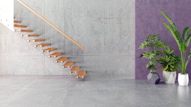 3D tasviri, büyük lüks, modern, parlak iç mekânlar sunuyor. Oturma odasındaki model bilgisayarlar dijital olarak oluşturuluyor.