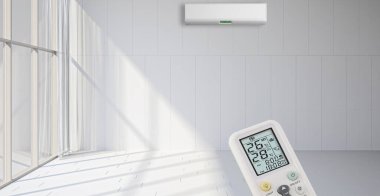 Büyük lüks, modern, aydınlık bir oturma odası. Klima modelleme çizimi 3D.