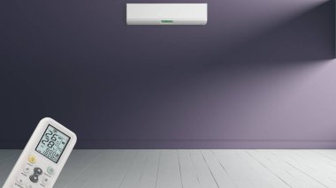 Büyük lüks, modern, aydınlık bir oturma odası. Klima modelleme çizimi 3D.