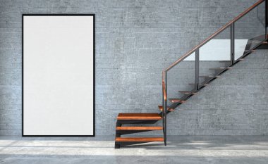 3D tasviri, büyük lüks, modern, parlak iç mekânları çerçeve modellemeli bilgisayarla dijital olarak oluşturulmuş oturma odasıyla donatıyor.