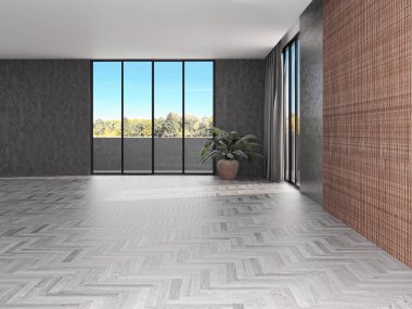 3D tasviri, büyük lüks, modern, parlak iç mekânlar sunuyor. Oturma odasındaki model bilgisayarlar dijital olarak oluşturuluyor.