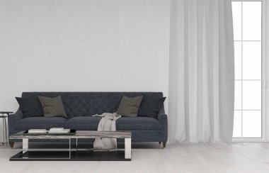 3D tasviri, büyük lüks, modern, parlak iç mekânlar sunuyor. Oturma odasındaki model bilgisayarlar dijital olarak oluşturuluyor.