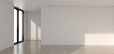 3D tasviri, büyük lüks, modern, parlak iç mekânlar sunuyor. Oturma odasındaki model bilgisayarlar dijital olarak oluşturuluyor.