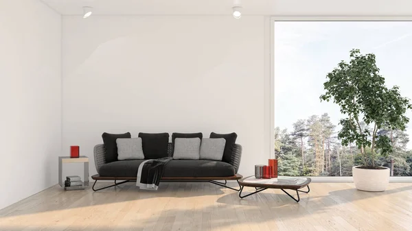 Illustration Rendering Großer Luxus Moderne Helle Innenräume Wohnzimmer Attrappe Computer — Stockfoto