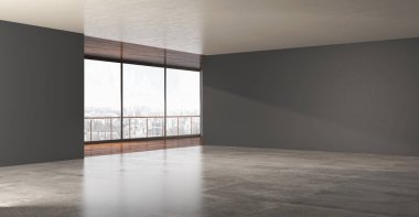 3D tasviri, büyük lüks, modern, parlak iç mekânlar sunuyor. Oturma odasındaki model bilgisayarlar dijital olarak oluşturuluyor.