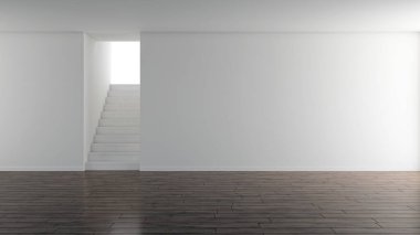 3D tasviri, büyük lüks, modern, parlak iç mekânlar sunuyor. Oturma odasındaki model bilgisayarlar dijital olarak oluşturuluyor.