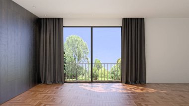 3D tasviri, büyük lüks, modern, parlak iç mekânlar sunuyor. Oturma odasındaki model bilgisayarlar dijital olarak oluşturuluyor.