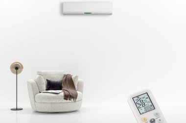 büyük lüks modern iç mekanlar, klima çizimi 3D