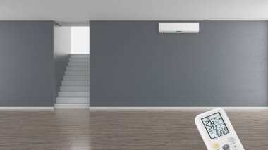 büyük lüks modern iç mekanlar, klima çizimi 3D