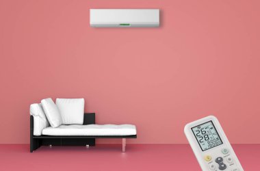 büyük lüks modern iç mekanlar, klima çizimi 3D