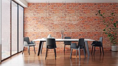 3D tasviri, büyük lüks, modern, parlak iç mekânlar sunuyor. Oturma odasındaki model bilgisayarlar dijital olarak oluşturuluyor.