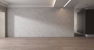 3D tasviri, büyük lüks, modern, parlak iç mekânlar sunuyor. Oturma odasındaki model bilgisayarlar dijital olarak oluşturuluyor.