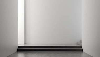 3D tasviri, büyük lüks, modern, parlak iç mekânlar sunuyor. Oturma odasındaki model bilgisayarlar dijital olarak oluşturuluyor.