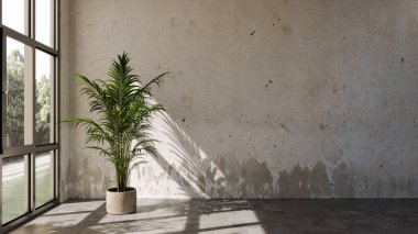 Büyük lüks, modern, parlak iç mekan. Oturma odası tasviri 3D canlandırma.