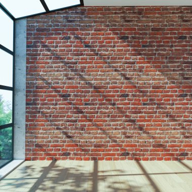 Büyük lüks, modern, parlak iç mekan. Oturma odası tasviri 3D canlandırma.