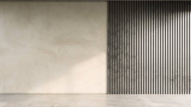 Büyük lüks, modern, parlak iç mekan. Oturma odası tasviri 3D canlandırma.