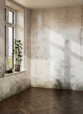 Büyük lüks, modern, parlak yatak odası. 3 boyutlu, resimli. Lüks, modern, parlak iç mekânlar.