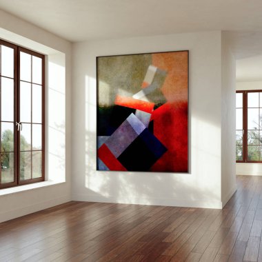 Büyük lüks, modern, parlak iç mekan. Oturma odası tasviri 3D canlandırma.