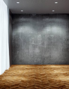 Büyük lüks, modern, parlak iç mekan. Oturma odası tasviri 3D canlandırma.