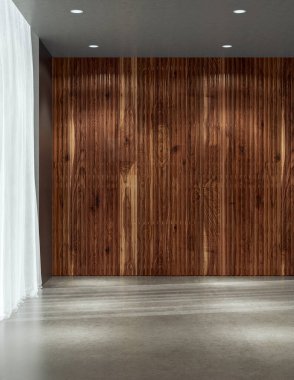 Büyük lüks, modern, parlak iç mekan. Oturma odası tasviri 3D canlandırma.