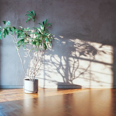 Büyük lüks, modern, parlak iç mekan. Oturma odası tasviri 3D canlandırma.