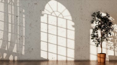 Büyük lüks, modern, parlak iç mekan. Oturma odası tasviri 3D canlandırma.