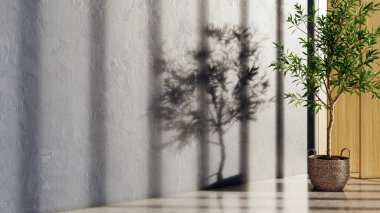 Büyük lüks, modern, parlak iç mekan. Oturma odası tasviri 3D canlandırma.