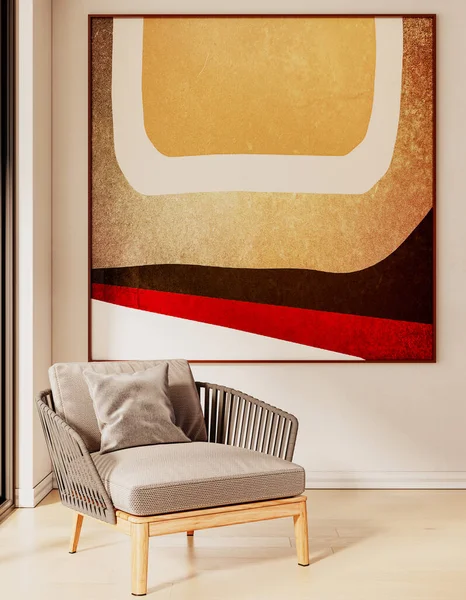 Büyük lüks, modern, parlak iç mekan. Oturma odası tasviri 3D canlandırma.