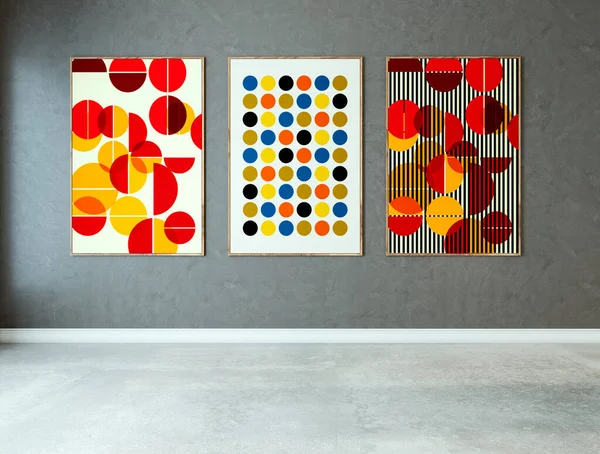 Büyük lüks, modern, parlak iç mekan. Oturma odası, 3D tasviri. Dijital olarak oluşturulmuş resim.