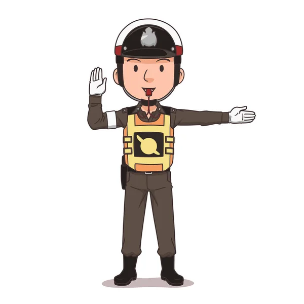 Персонаж Мультфильма Тайского Офицера Гаи — стоковый вектор