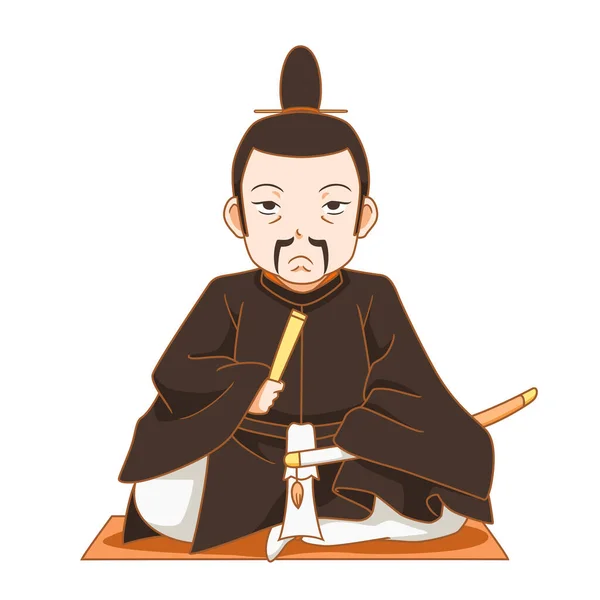 Cartoon Karakter Van Shogun Militaire Dictators Van Japan — Stockvector