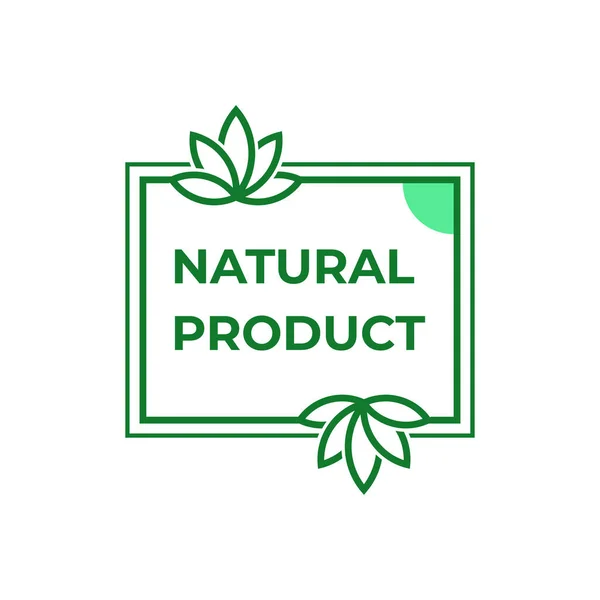 Natural Product Logo Natural Leaf Icon Vegan Emblem Healthy Fresh — Stock Vector