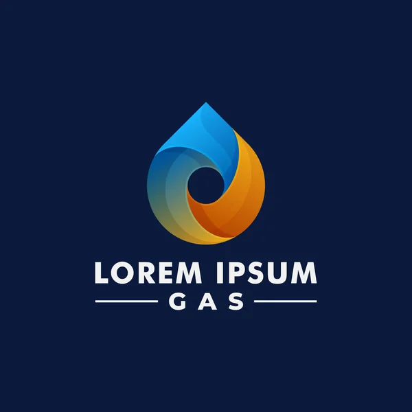 Diseño Del Logotipo Petróleo Gas Vector Icono Fuego — Vector de stock