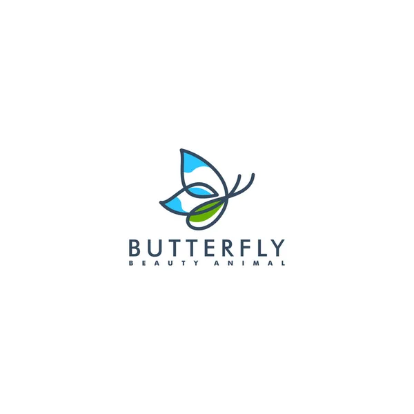 Línea Diseño Logotipo Mariposa Estilo Arte Belleza Animal Vector Ilustración — Vector de stock