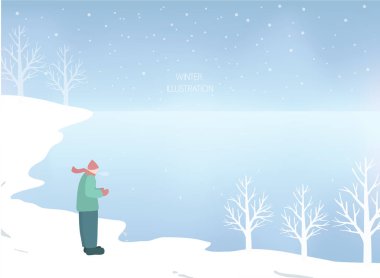 a collection of winter-emotional background illustrations clipart