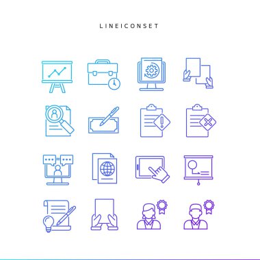 Gradyan çizgi simgelerinin koleksiyonu