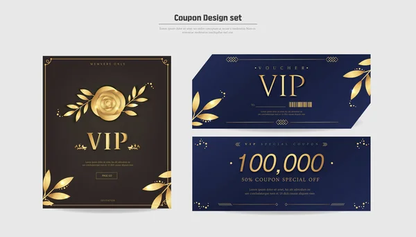 Premium Gold Mood Vip Invito Coupon — Vettoriale Stock