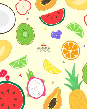 Çeşitli yaz nesnesi resimlerinin koleksiyonu